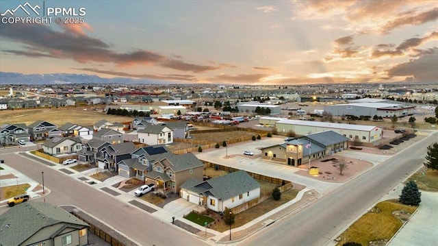 bird's eye view with a residential view