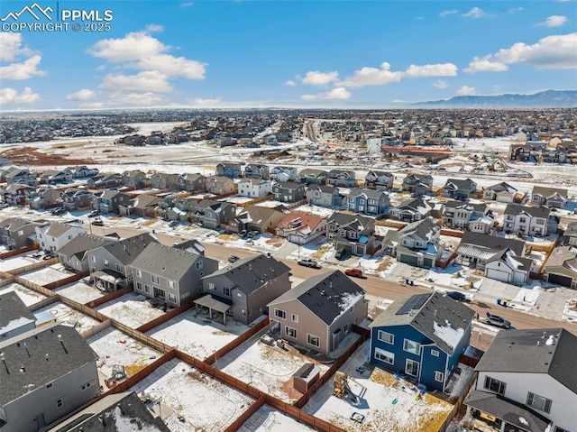 aerial view featuring a residential view