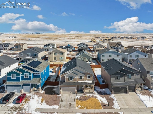 bird's eye view with a residential view