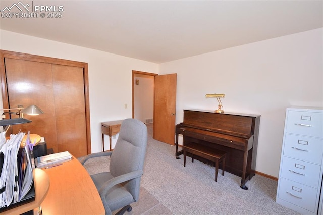 office featuring carpet floors and visible vents