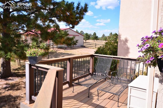 wooden terrace with fence