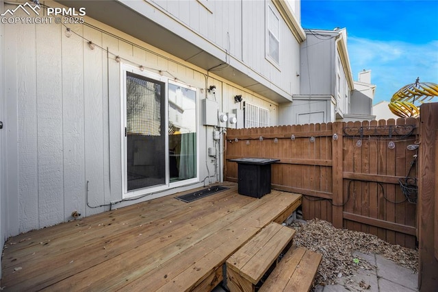 wooden terrace with fence