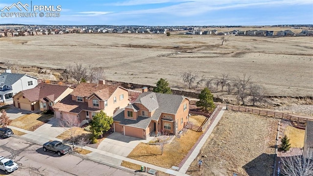 aerial view with a residential view