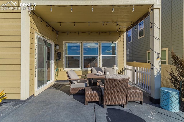 view of patio / terrace with fence