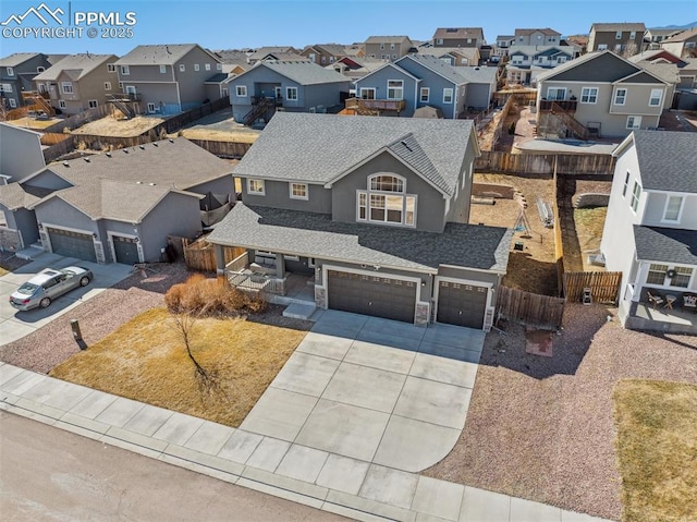 birds eye view of property featuring a residential view