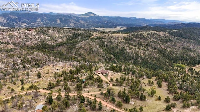 aerial view featuring a mountain view