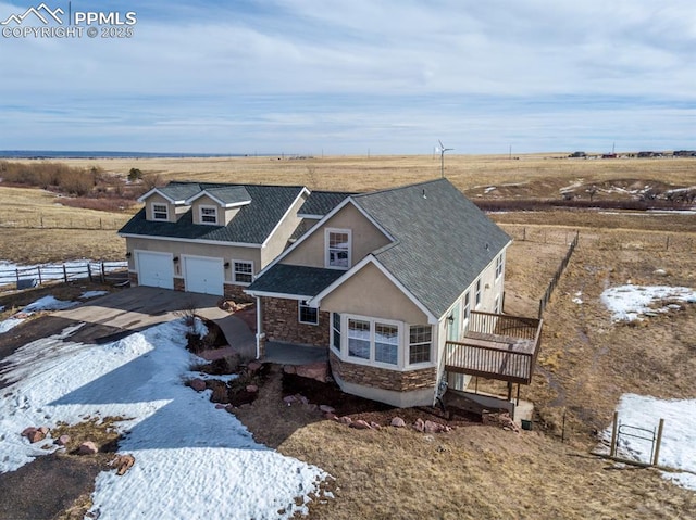 bird's eye view featuring a rural view