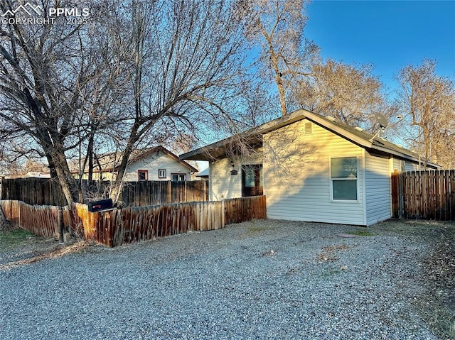 exterior space featuring fence