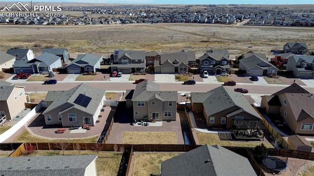 aerial view with a residential view