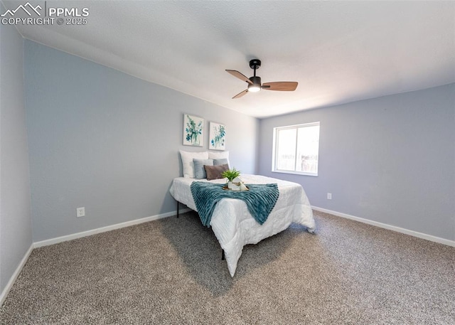 bedroom featuring carpet floors and baseboards