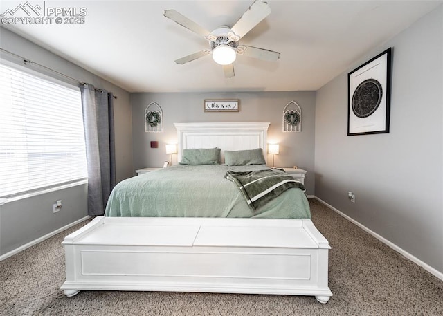 4679 Canyon Wren Ln, Colorado Springs, CO 80916 - bedroom featuring carpet flooring, baseboards, and a ceiling fan