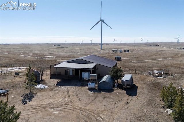 aerial view with a rural view