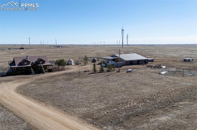 exterior space with a rural view