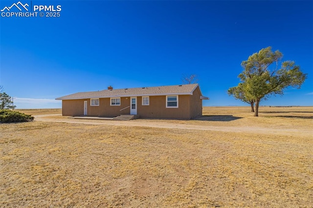 single story home with stucco siding