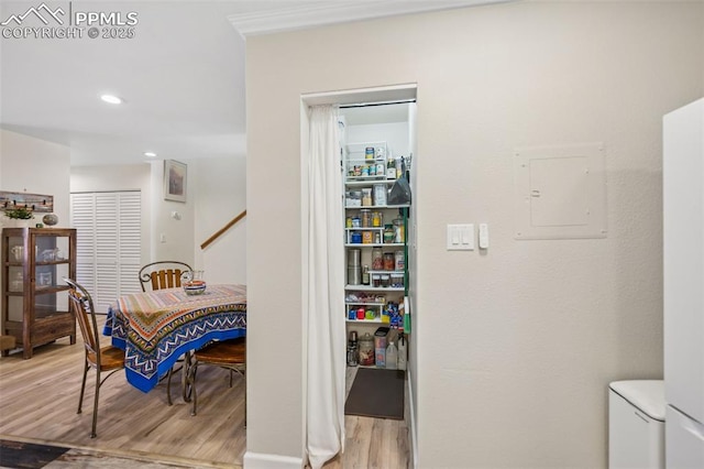 pantry featuring electric panel