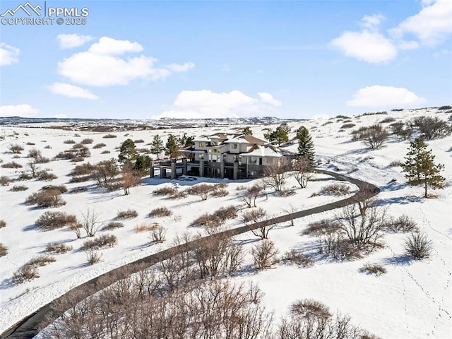 view of snowy aerial view