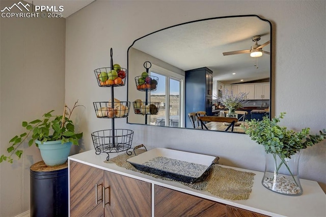 kitchen featuring a ceiling fan