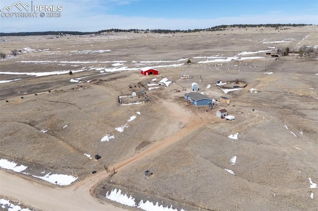 aerial view featuring a rural view