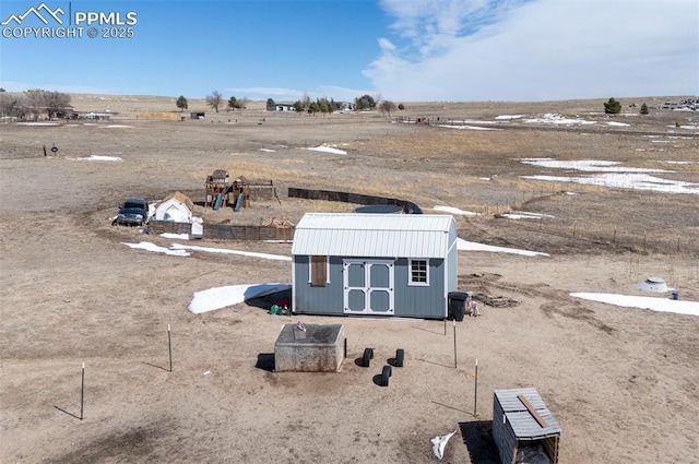 bird's eye view with a rural view