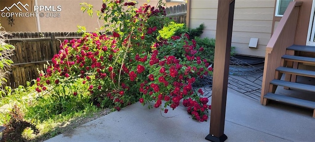 view of patio / terrace with fence