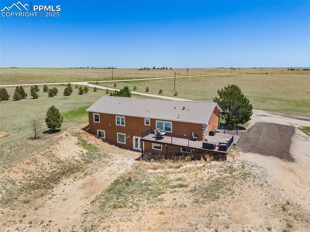 aerial view with a rural view