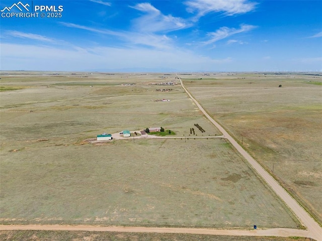 aerial view featuring a rural view