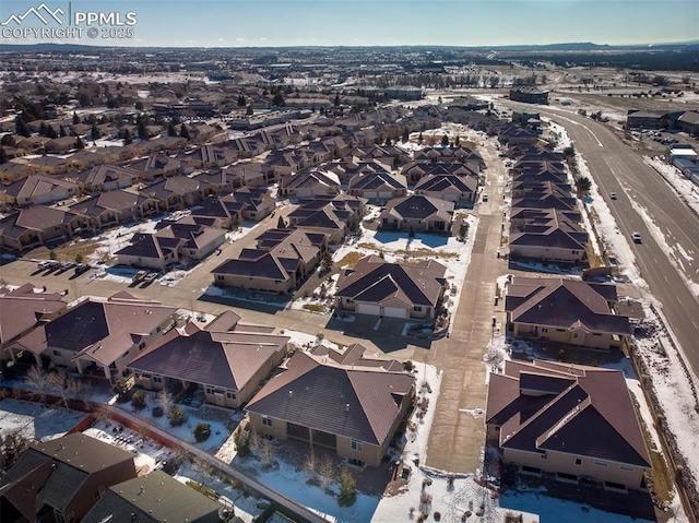 aerial view featuring a residential view