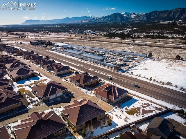 bird's eye view with a residential view and a mountain view