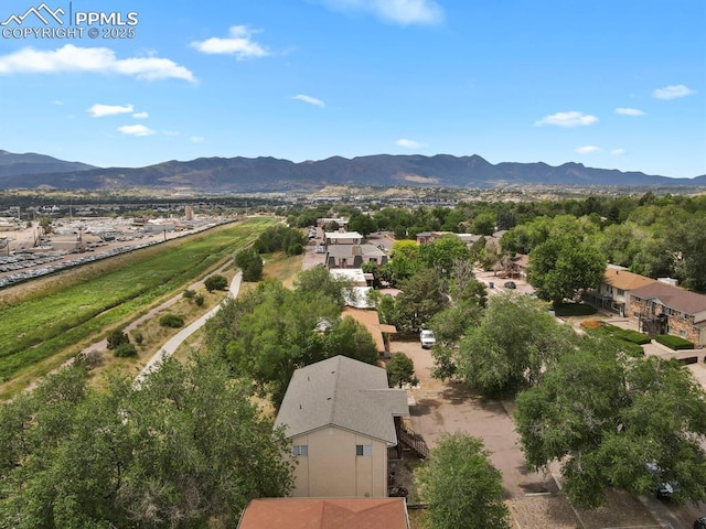 1073 Westmoreland Rd, Colorado Springs, CO 80907 - bird's eye view featuring a mountain view
