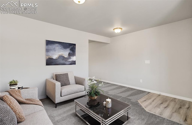 living area with baseboards