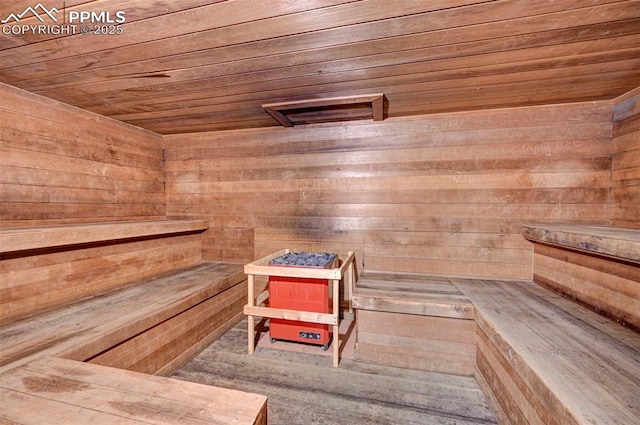 view of sauna