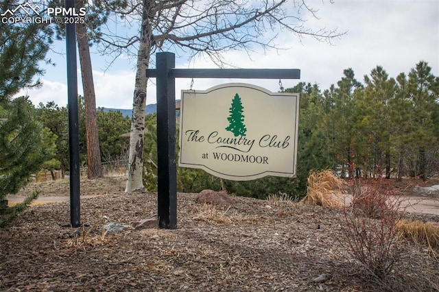 view of community sign