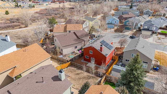 drone / aerial view with a residential view