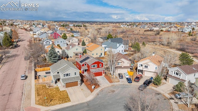 bird's eye view with a residential view