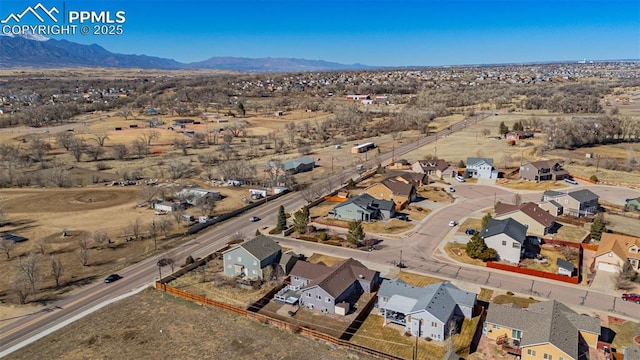 7619 High Gate Dr, Fountain, CO 80817 - birds eye view of property with a residential view and a mountain view