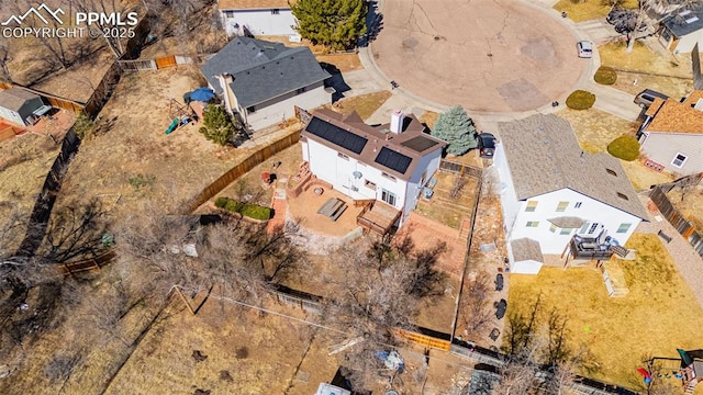 aerial view featuring a residential view