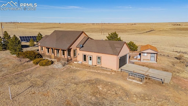 drone / aerial view with a rural view