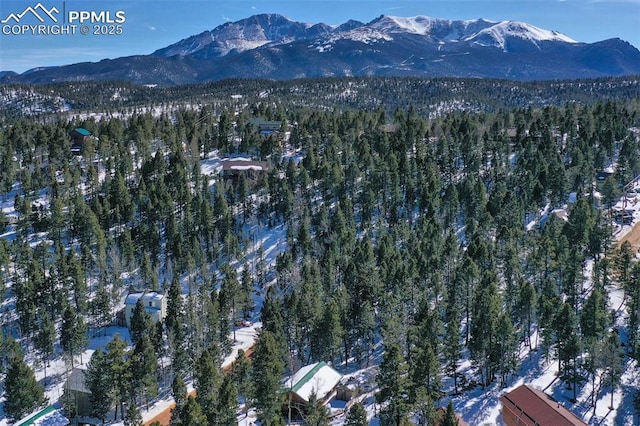 drone / aerial view with a mountain view