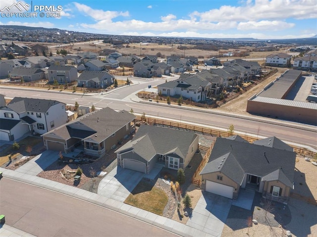 drone / aerial view with a residential view