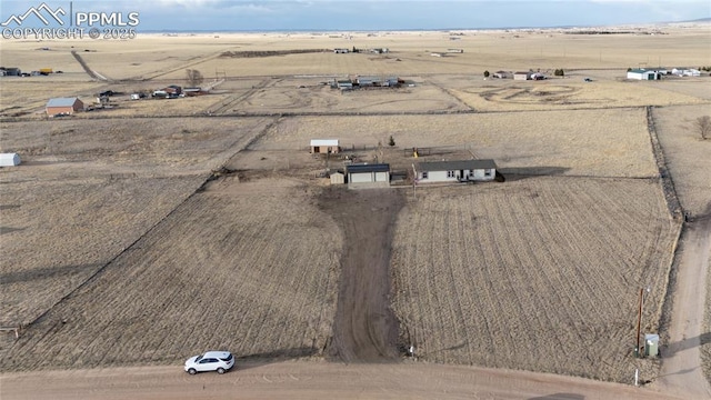 drone / aerial view with a rural view