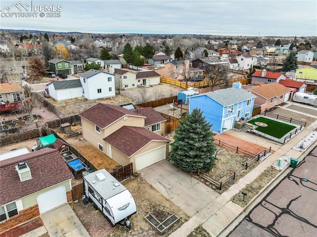 drone / aerial view featuring a residential view