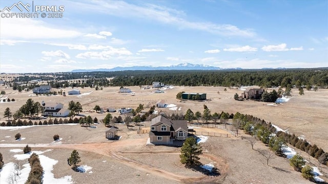 aerial view featuring a rural view