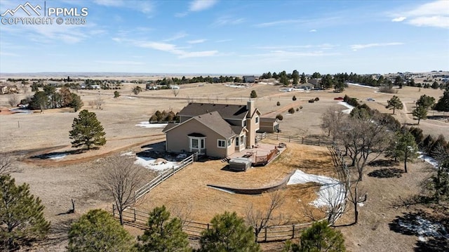 aerial view with a rural view