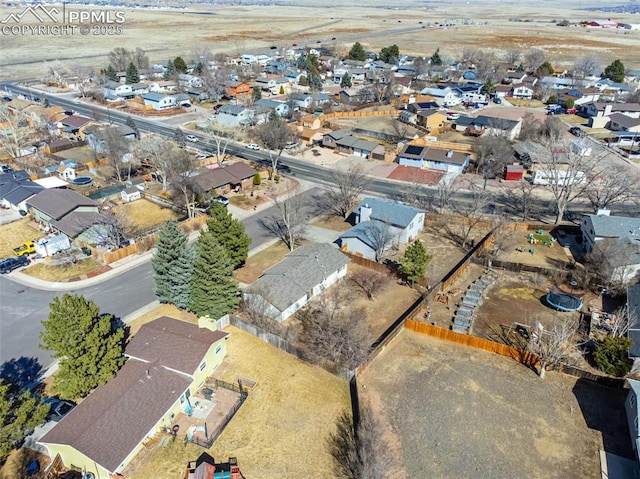 aerial view featuring a residential view