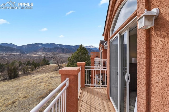 balcony with a mountain view