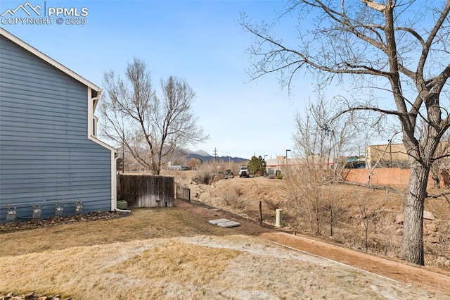 view of yard with fence