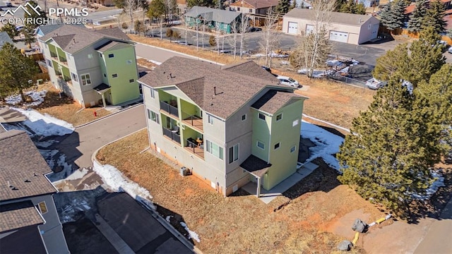 aerial view with a residential view