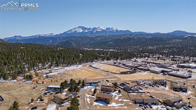 bird's eye view featuring a mountain view