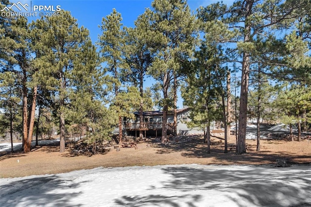view of front of house featuring a deck