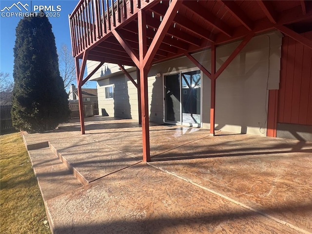 view of patio / terrace featuring fence